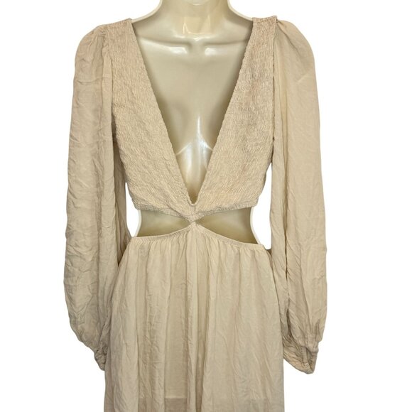 Indah Julie Solid Ruched Bodice Cutaway Maxi Dress NWOT - Size M - Picture 6 of 11